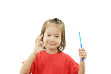 OKサインの女の子