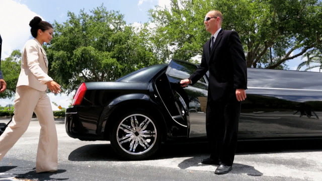Limousine Chauffeur Seating Multi Ethnic Passengers