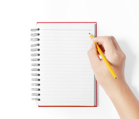  pencil in  hand  rubber writting something