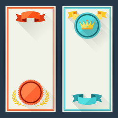 Certificate templates with trophies and awards.