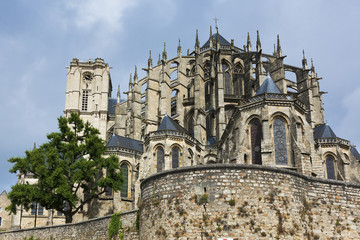 Cathedral of Le Mans, Sarthe, Pays de la Loire, France - obrazy, fototapety, plakaty