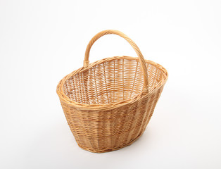 wicker basket, isolated