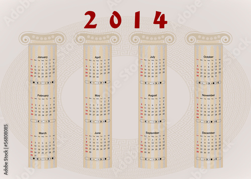 "Calendar 2014 - Ancient Greek motifs" Stock image and ...