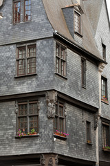 Half-timbered house in Tours, Loire Valley, France