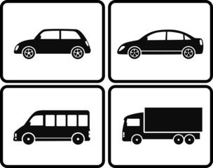 Fototapeta premium isolated black cars on buttons