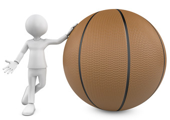 3d basketball, player and ball