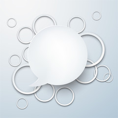 Speech bubble with paper white circles.