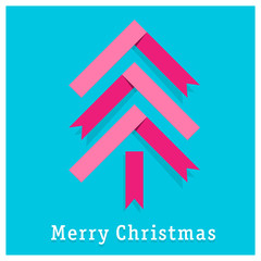 Christmas ribbon tree card