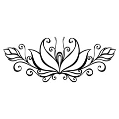 Beautiful Decorative Flower with Leaves (Vector)