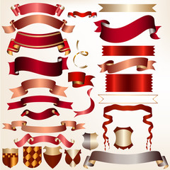 Collection of vector ribbons for design