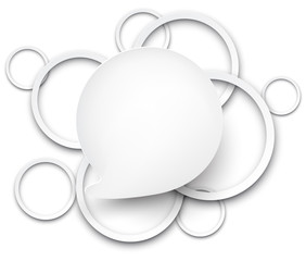 Speech bubble with paper white circles.