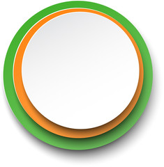 Paper white speech bubble round note.