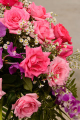 wedding bouquet with rose bush