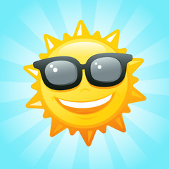 sun with sunglasses