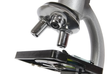 Detail of microscope. close view