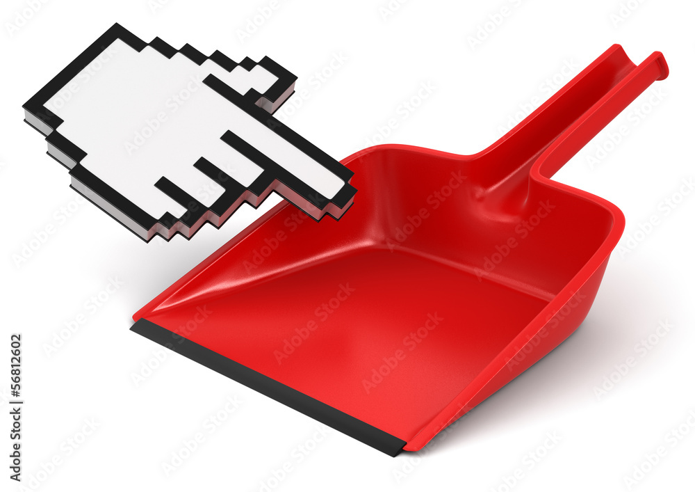 Poster dustpan and cursor (clipping path included)
