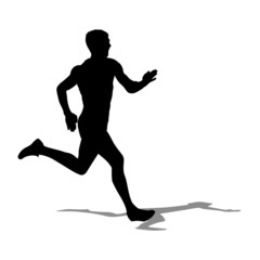 Running silhouettes. Vector illustration.