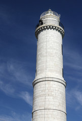 ancient white lighthouse on the island of Murano