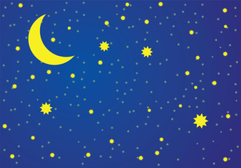 Naklejka premium Vector illustration of night sky.