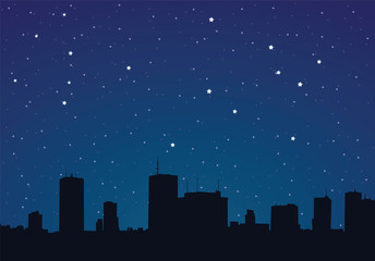 Vector illustration of a city at night - 56813822