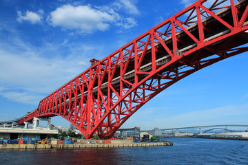 Fototapeta premium Minato Bridge in Osaka, Japan