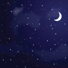 Obraz na płótnie Canvas Vector illustration of night sky.