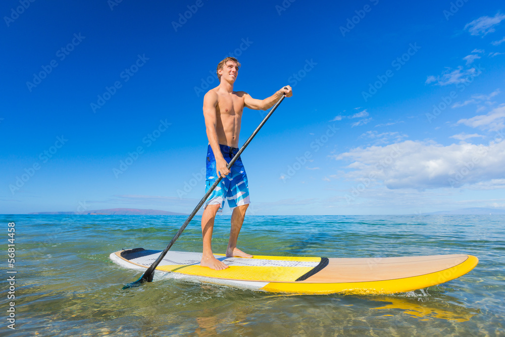 Wall mural stand up paddle surfing in hawaii