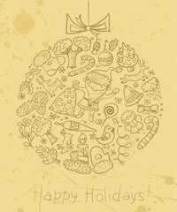Christmas doodle card