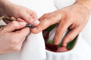 Manicure man close up