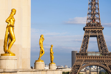 Fototapeta na wymiar Eiffel tower from Trocadero in Paris city