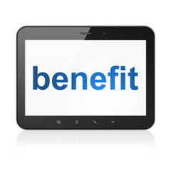 Business concept: Benefit on tablet pc computer