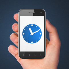 Timeline concept: Clock on smartphone