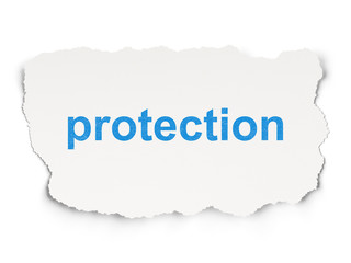 Security concept: Protection on Paper background