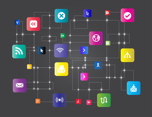 Icon set vector illustration collection