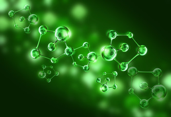 green molecule dna cell illustration