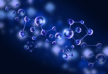 blue molecule dna cell illustration