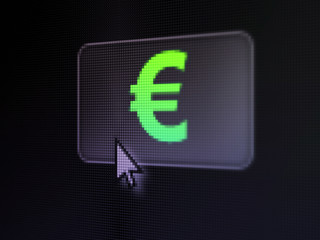 Currency concept: Euro on digital button background