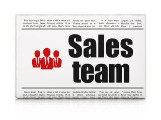 Marketing news concept: newspaper with Sales Team and Business P