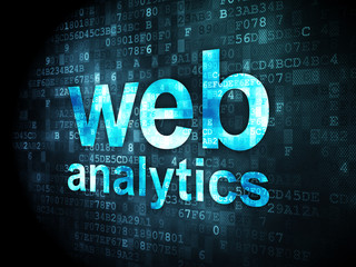 Fototapeta premium SEO web development concept: Web Analytics on digital background
