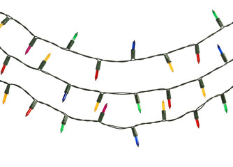 Christmas lights isolated on white background