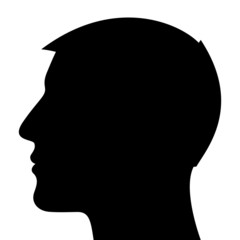 Man Head Silhouette isolated on white background