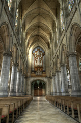 Fototapeta premium Cathedral in Linz, Austria with historical organ