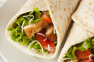 Breaded Chicken in a Tortilla Wrap