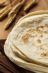 Stack of Homemade Flour Tortillas