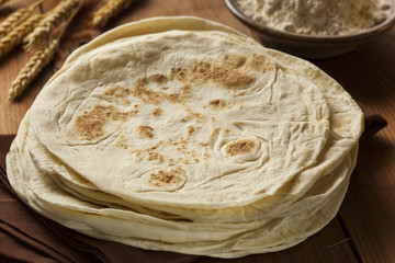 Stack of Homemade Flour Tortillas