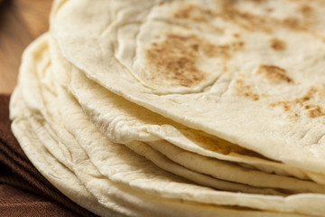 Stack of Homemade Flour Tortillas
