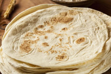 Stack of Homemade Flour Tortillas