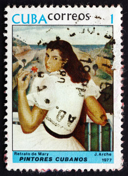 Postage stamp Cuba 1977 Portrait of Mary, by Jorge Arche