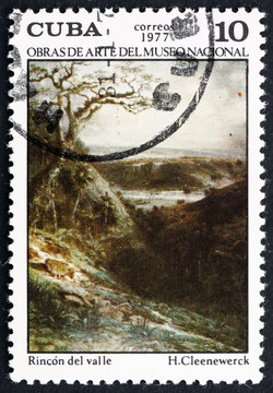 Postage stamp Cuba 1977 Valley Corner, by Henry Cleenewerck