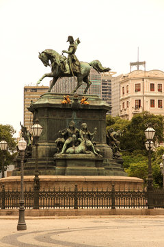 Die Statue von D. Pedro I im Zentrum von Rio de Janeiro